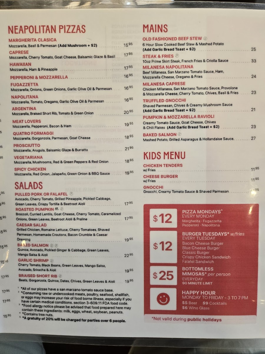 CRAFT Coconut Grove Menu - Image 5